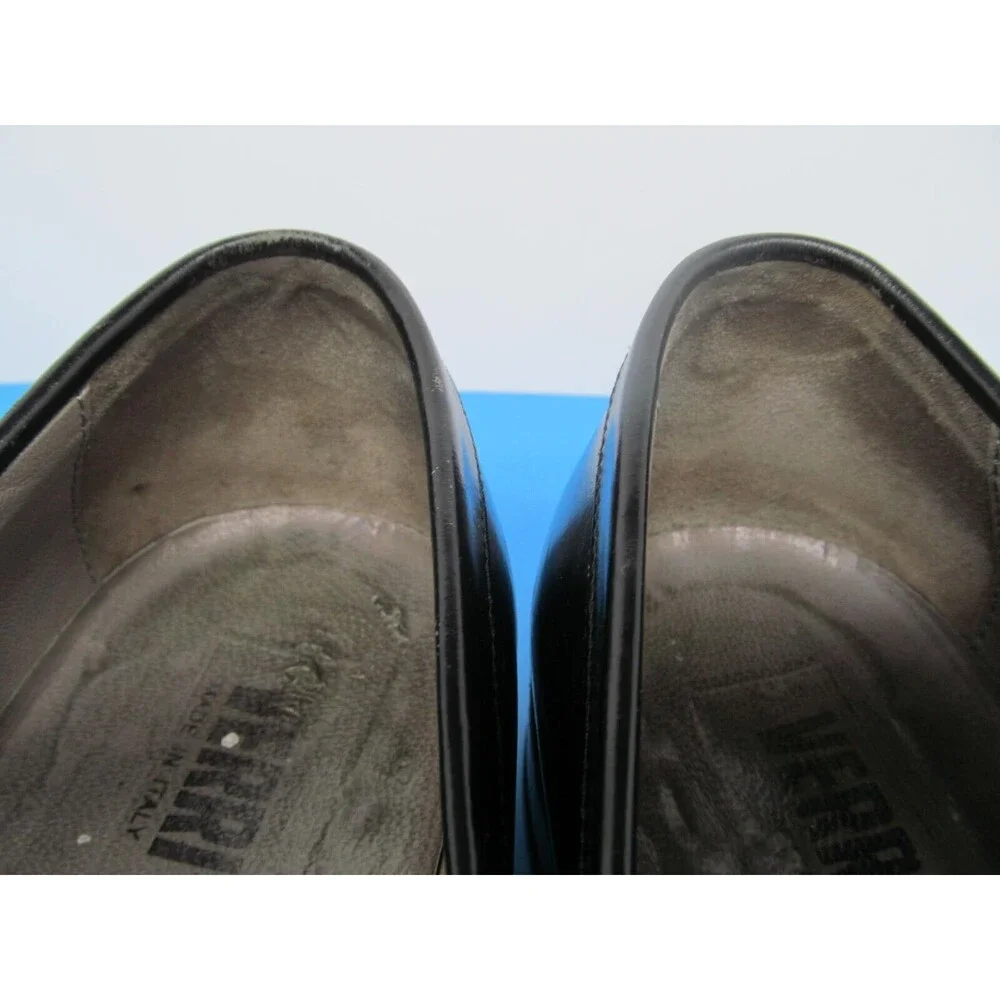 Bruno Verri Alberto Guardiani Mens Black Leather Loafers Size US 10 EUR 44